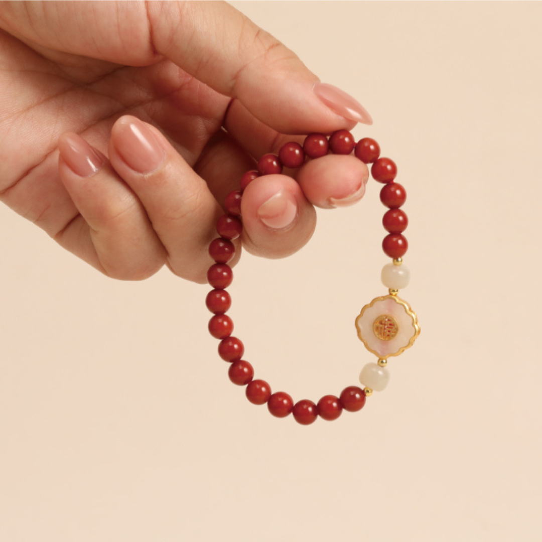 Jinyu Mantang Red Agate Hotan Jade Bracelet